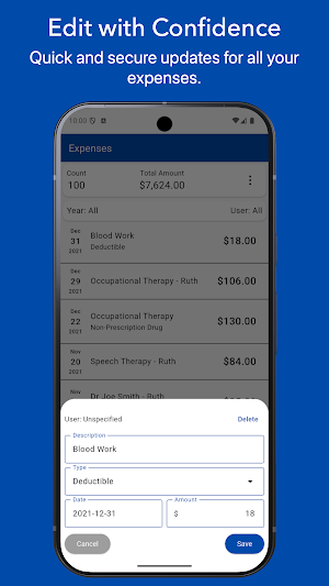 Medical Expenses Log Screenshot 3