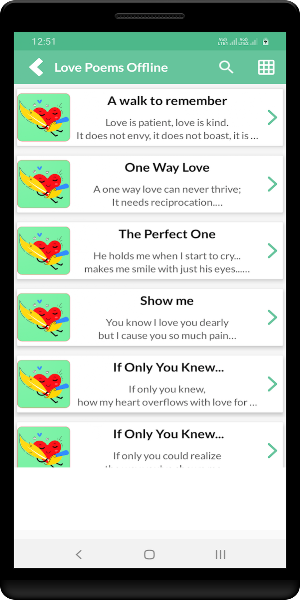 Love Poems Offline Screenshot 1