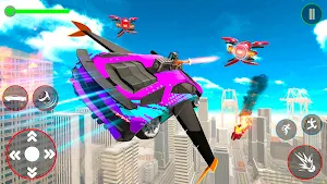 Red Ball Robot Car Transform: Flying Car Games Screenshot 0