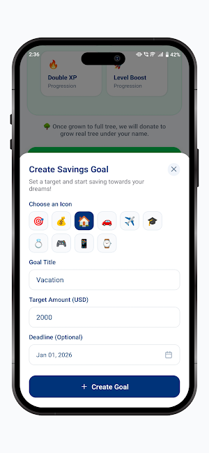 SaveX – Building Saving Habits Screenshot 1