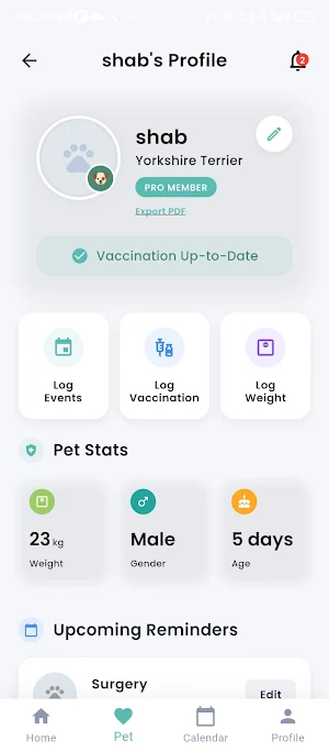 Health Tracker For Pet Screenshot 1