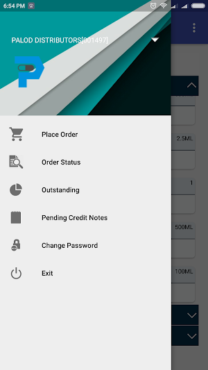 Palod Distributors LiveOrder Screenshot 1