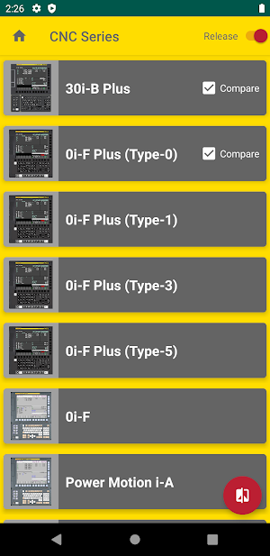 CNC Comparison Tool Screenshot 2