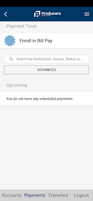 Producers Bank & Trust Mobile Screenshot 1