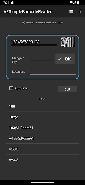 AE Simple Barcode App Screenshot 0