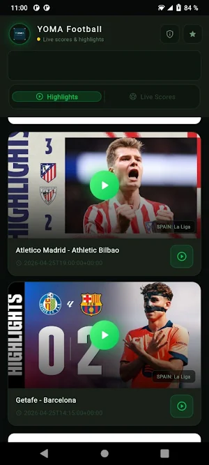 YOMA Football - Live Sports Screenshot 1