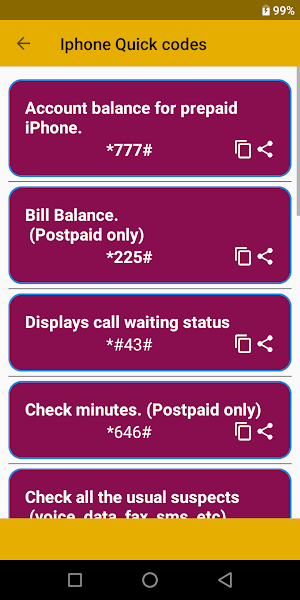 Guide for All Mobile Dial Code Screenshot 2