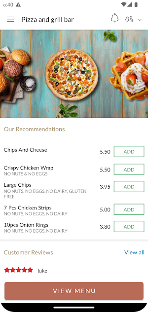Pizza and grill bar Screenshot 1