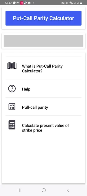 Put-Call Parity Calculator Screenshot 0