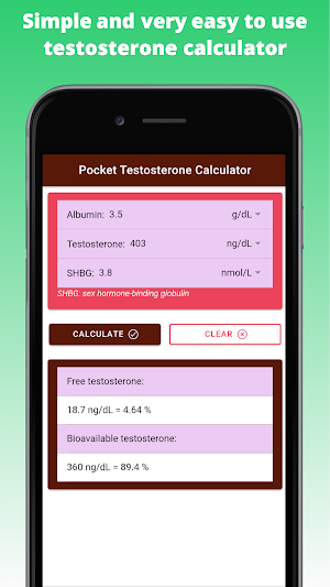 Testosterone Calculator Pro Screenshot 1