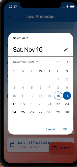 service reservation Screenshot 1