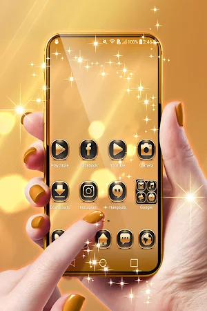 Neon Gold Theme For Launcher screenshot 1