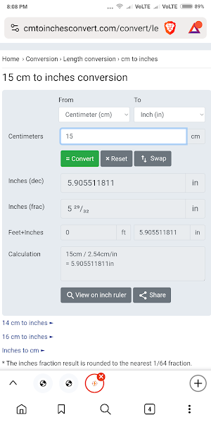 Centimeters to Inches Convert Screenshot 3