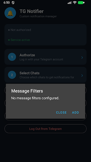 Telegram Notifier Screenshot 1