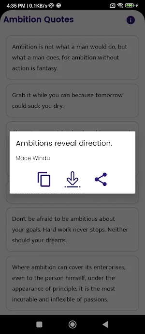 Ambition Quotes and Sayings Screenshot 1