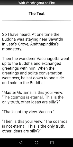 With Vacchagotta on Fire Sutta Screenshot 1