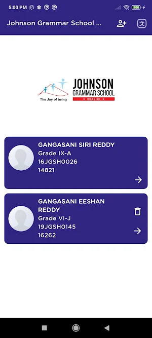 Johnson Grammar School ICSE Screenshot 1