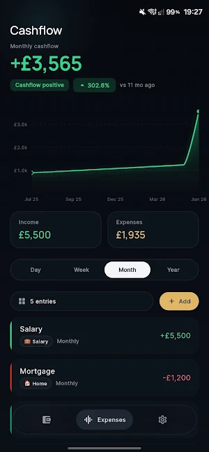Wealth & Cashflow Tracker Screenshot 3