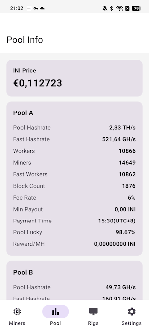 Yatespool Mining Monitor Screenshot 1