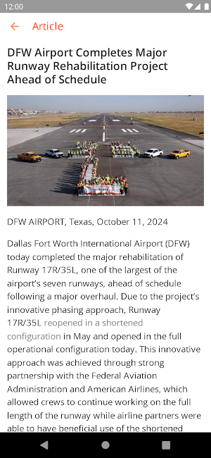 DFW Connected App Screenshot 2