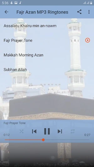 Fajr Azan MP3 Ringtones Screenshot 2