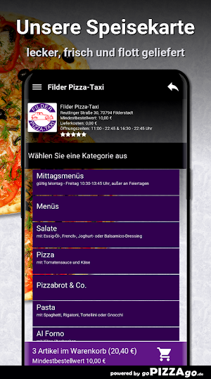 Filder Pizza-Taxi Filderstadt Screenshot 3