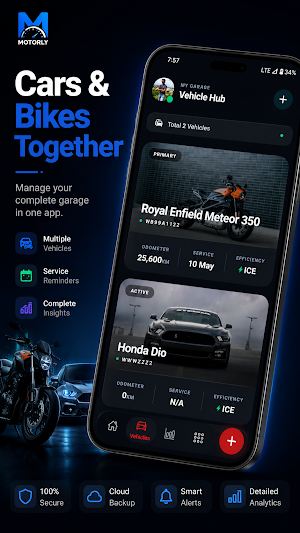 Motorly: Vehicle & Fuel Trackr Screenshot 3