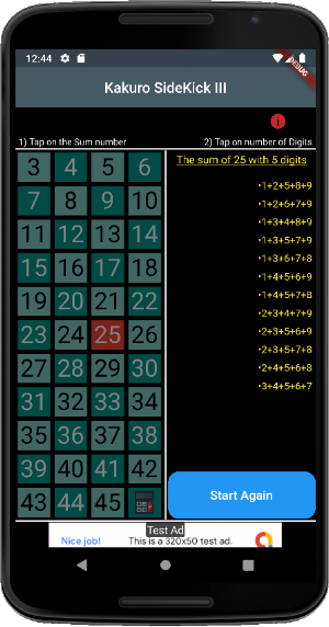 Kakuro SideKick III Screenshot 1