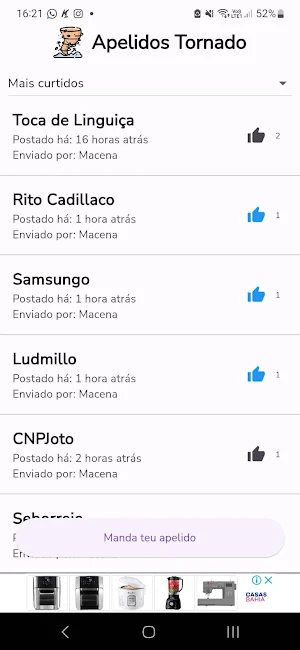 Apelidos Tornado Screenshot 1