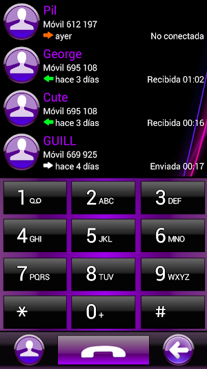 THEME AERO PURPLE FOR EXDIALER Screenshot 0