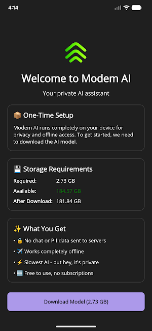Modem AI Screenshot 0