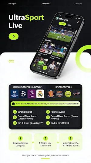 UltraSport Live: HD Sports TV Screenshot 1