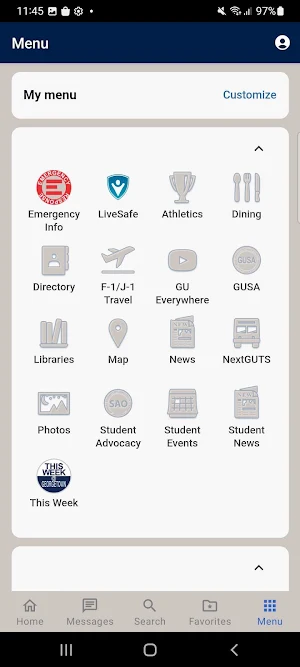 Georgetown Mobile Screenshot 1