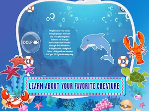 Learn Sea World Animal Game-Name Puzzle Colouring Screenshot 1