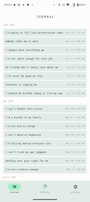Peace of Mind CBT - AI Therapy Screenshot 2