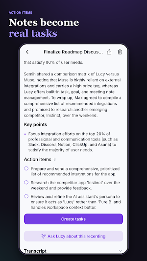 Lucy: AI Notes, Tasks & Goals Screenshot 2