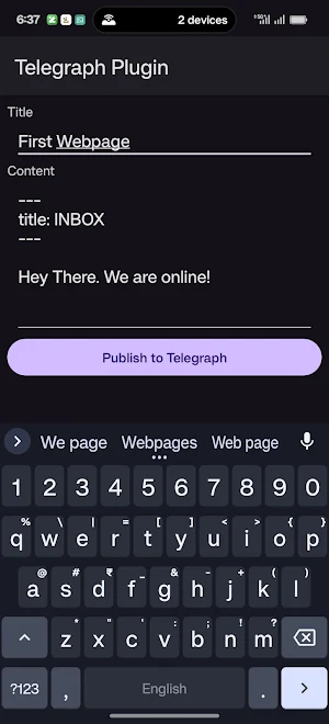 Zettel Notes: Publish plugin Screenshot 1