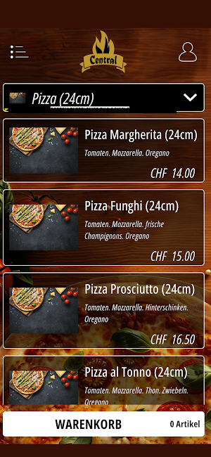 Central Pizza Burger Frick Screenshot 0