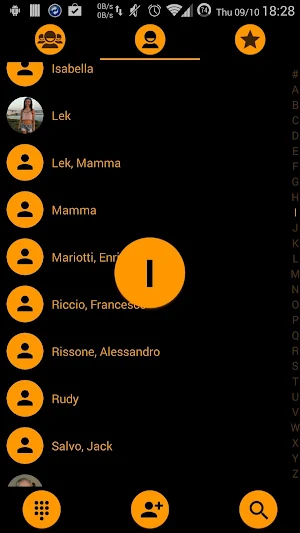 Dialer theme Flat Black Orange Screenshot 3