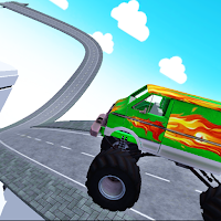 Monster truck parkour stunt