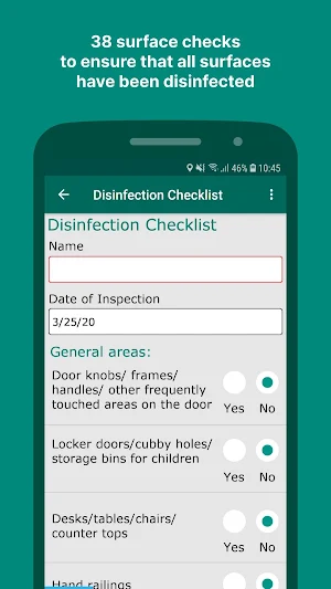Cleaning Inspection Checklist Screenshot 2