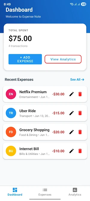 Expense Note Screenshot 0
