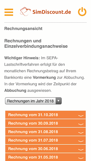 SimDiscount Servicewelt Screenshot 1