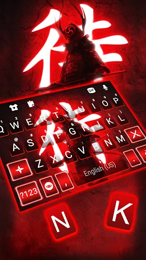 Red Samurai Keyboard Background Screenshot 1