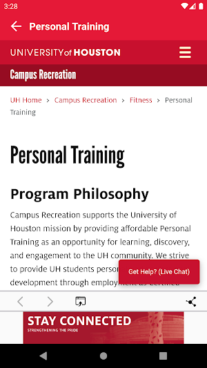 UH Campus Recreation Screenshot 2