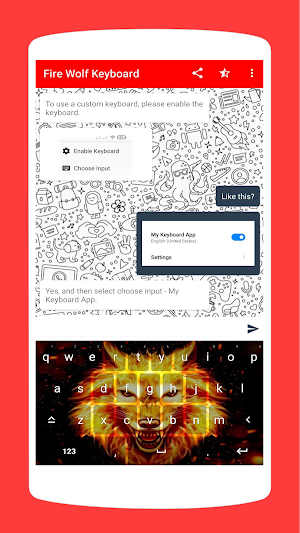 Fire Wolf Keyboard Theme Screenshot 1