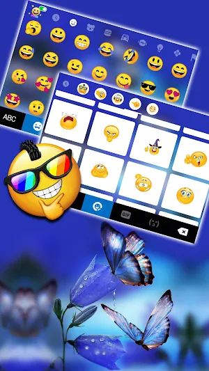 Blue Butterflies Keyboard Background Screenshot 3