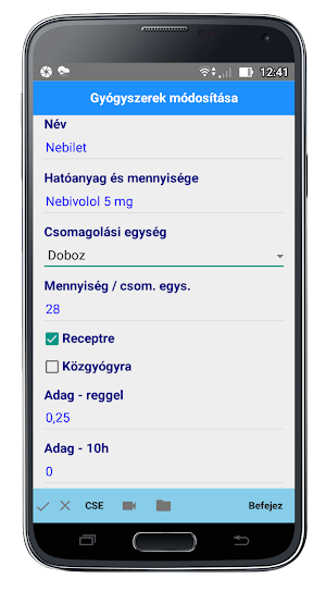Gyógyszer Nyilvántartó Screenshot 2