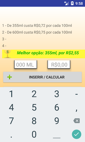 Beverage Calculator Screenshot 2