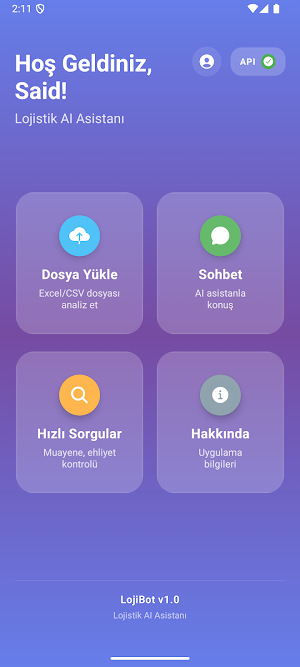 LojiBot - Lojistik Asistanı Screenshot 1